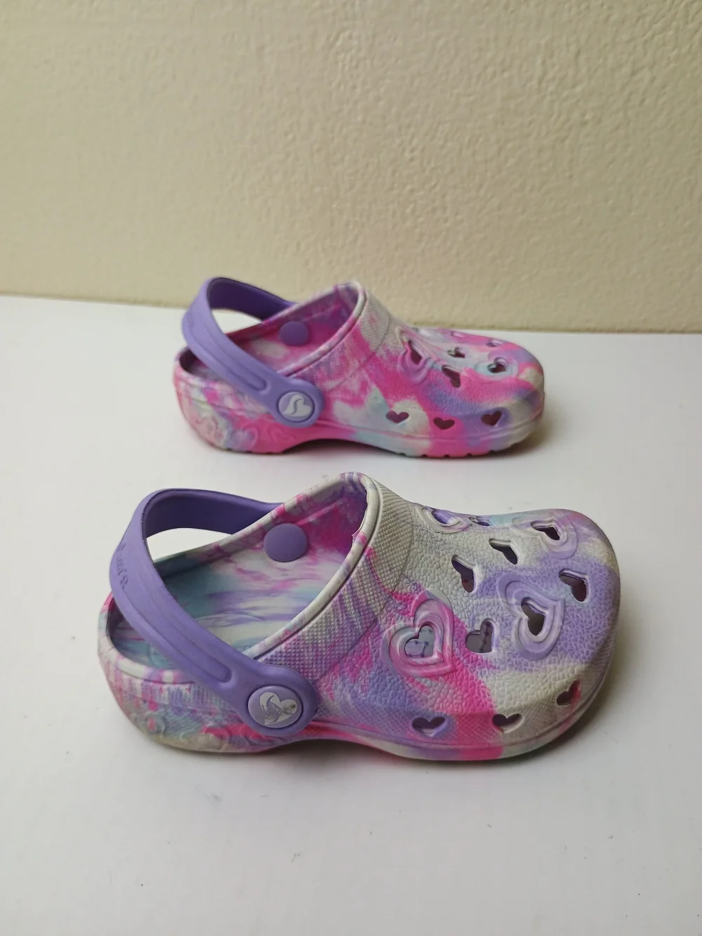 Skechers Baby 7/6 Tie-Dye Heart Clogs in Pink and Purple - Sweetie Swirl Clog